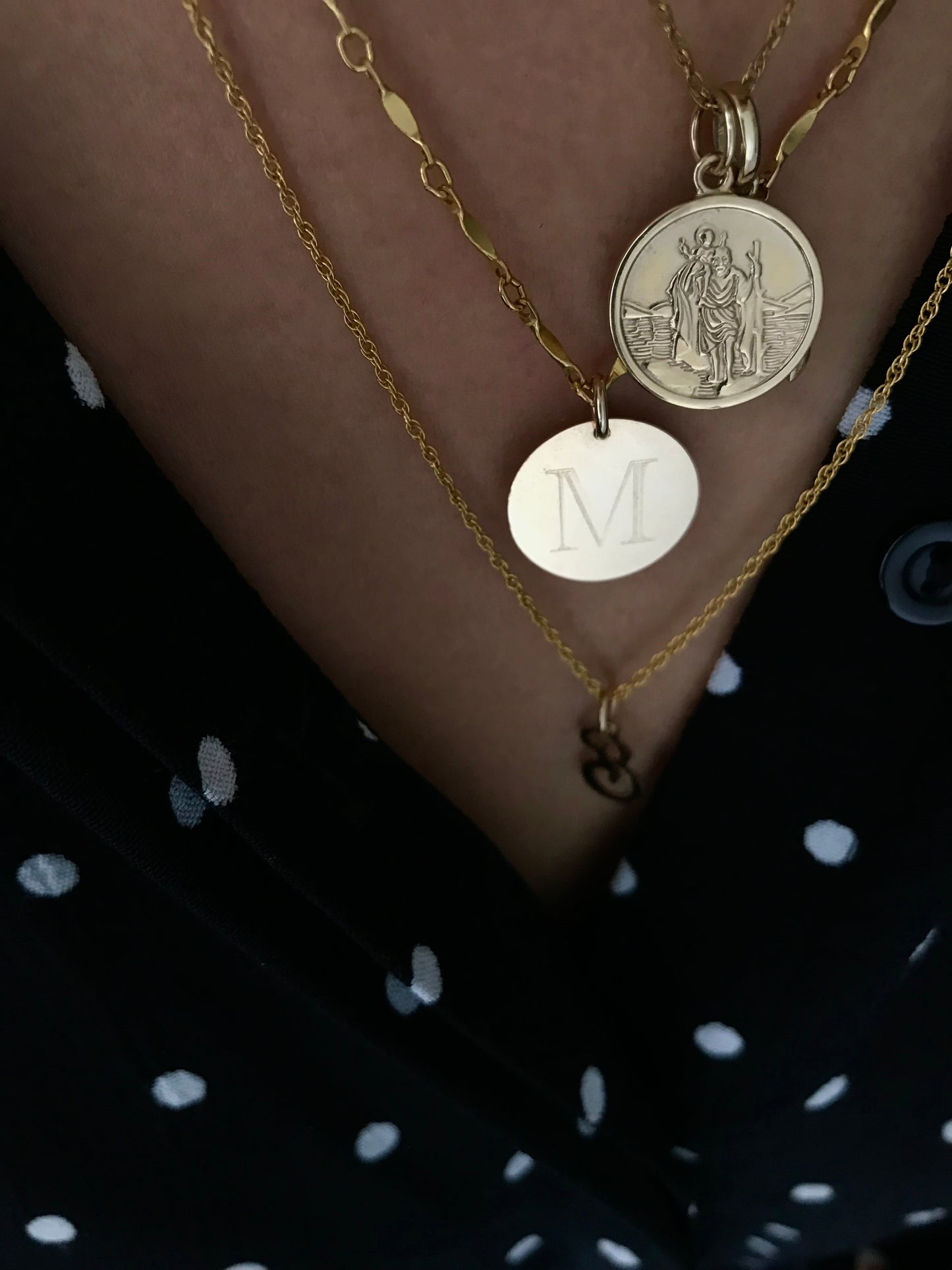 Mia ~ Engraved Initial Disc Necklace