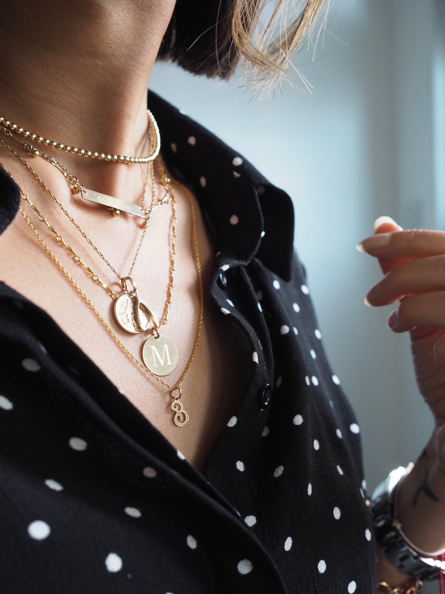 Mia ~ Engraved Initial Disc Necklace