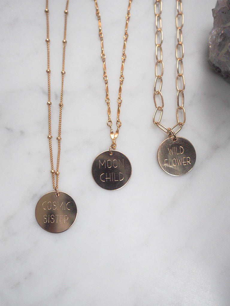 Engraved Personalised Disc Necklace
