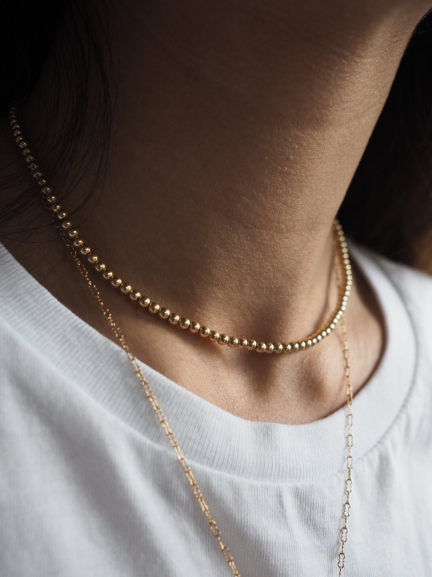 Mini Gold Ball Bead Necklace