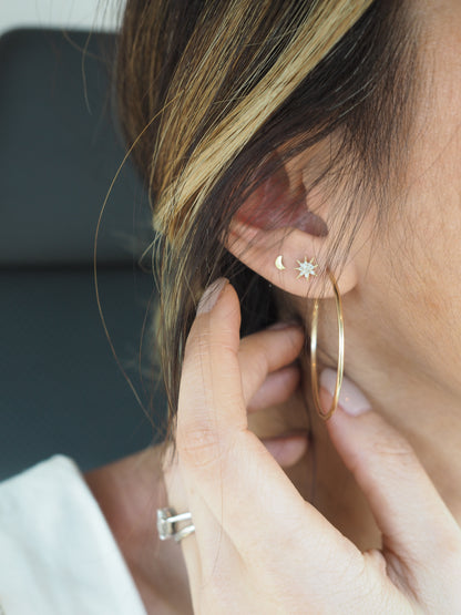 Selina Gold Midi Hoop Earrings
