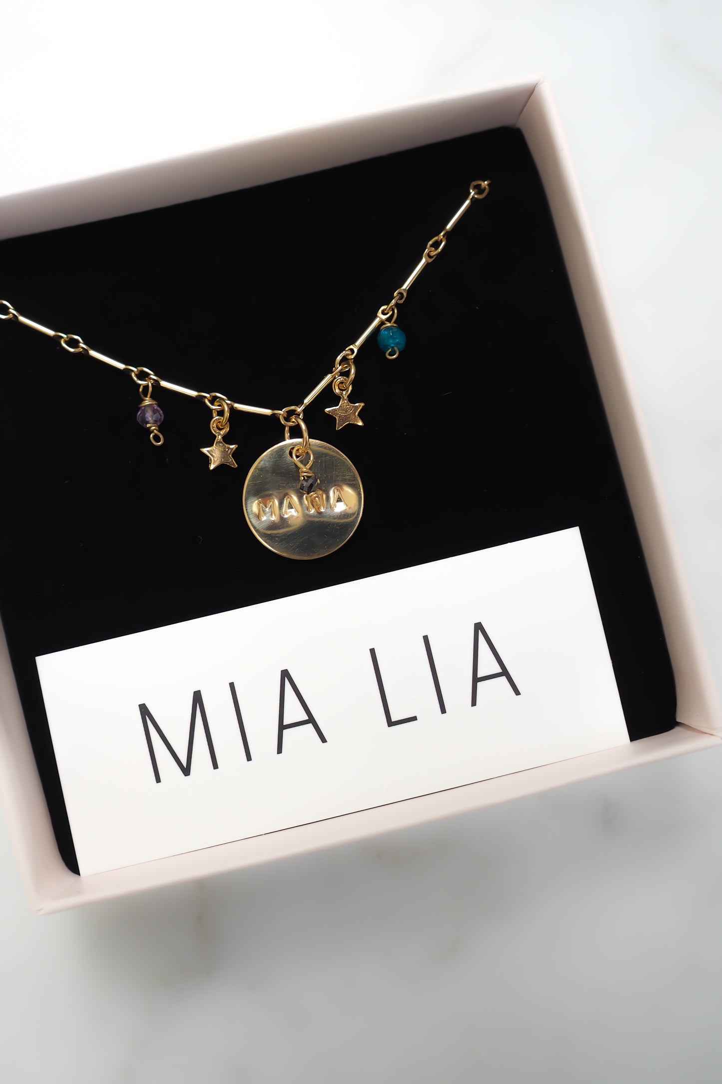 Birthstone 'Mama' Disc Necklace